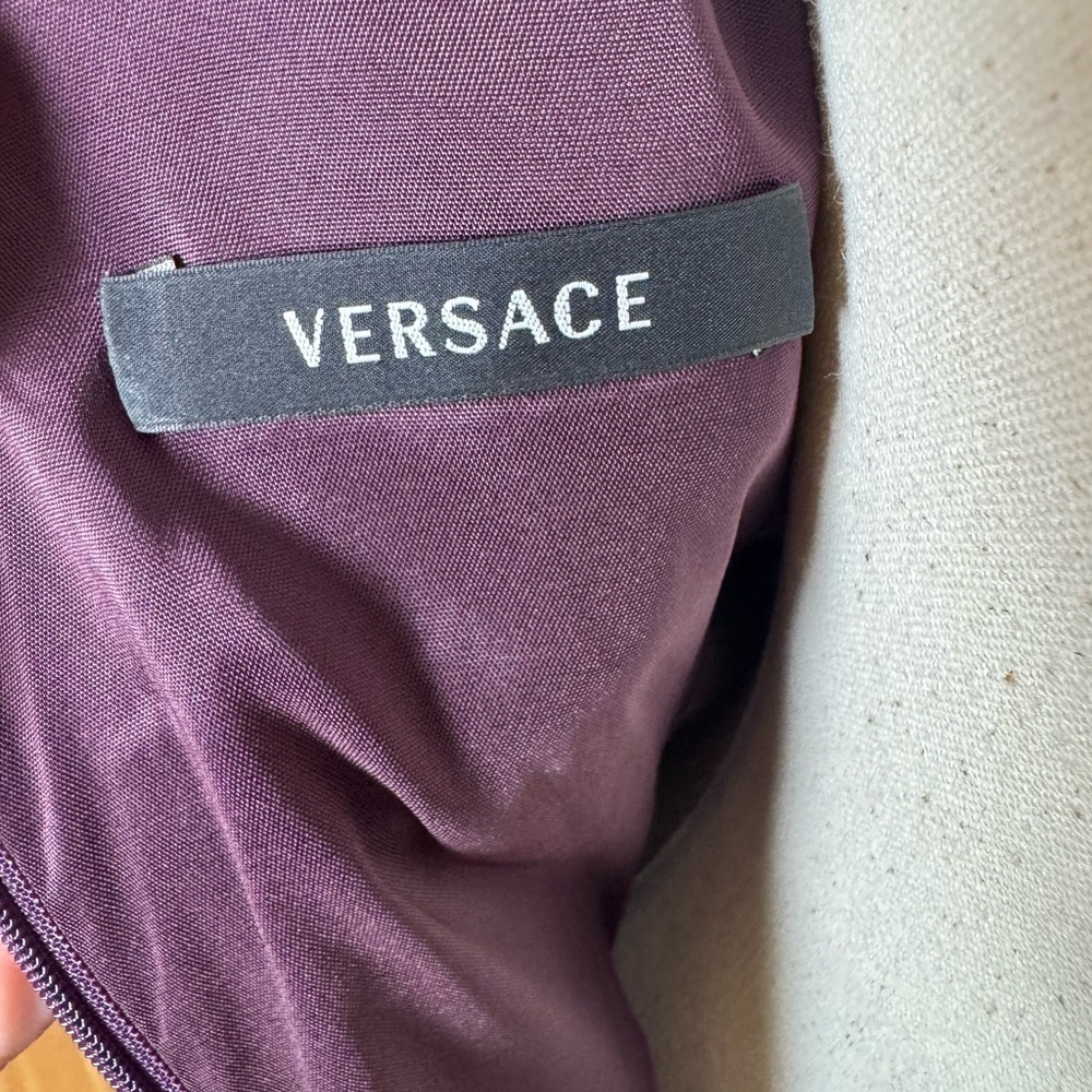 Versace Purple Scoop Neck Sheath Dress Size 40 - Picture 4 of 11